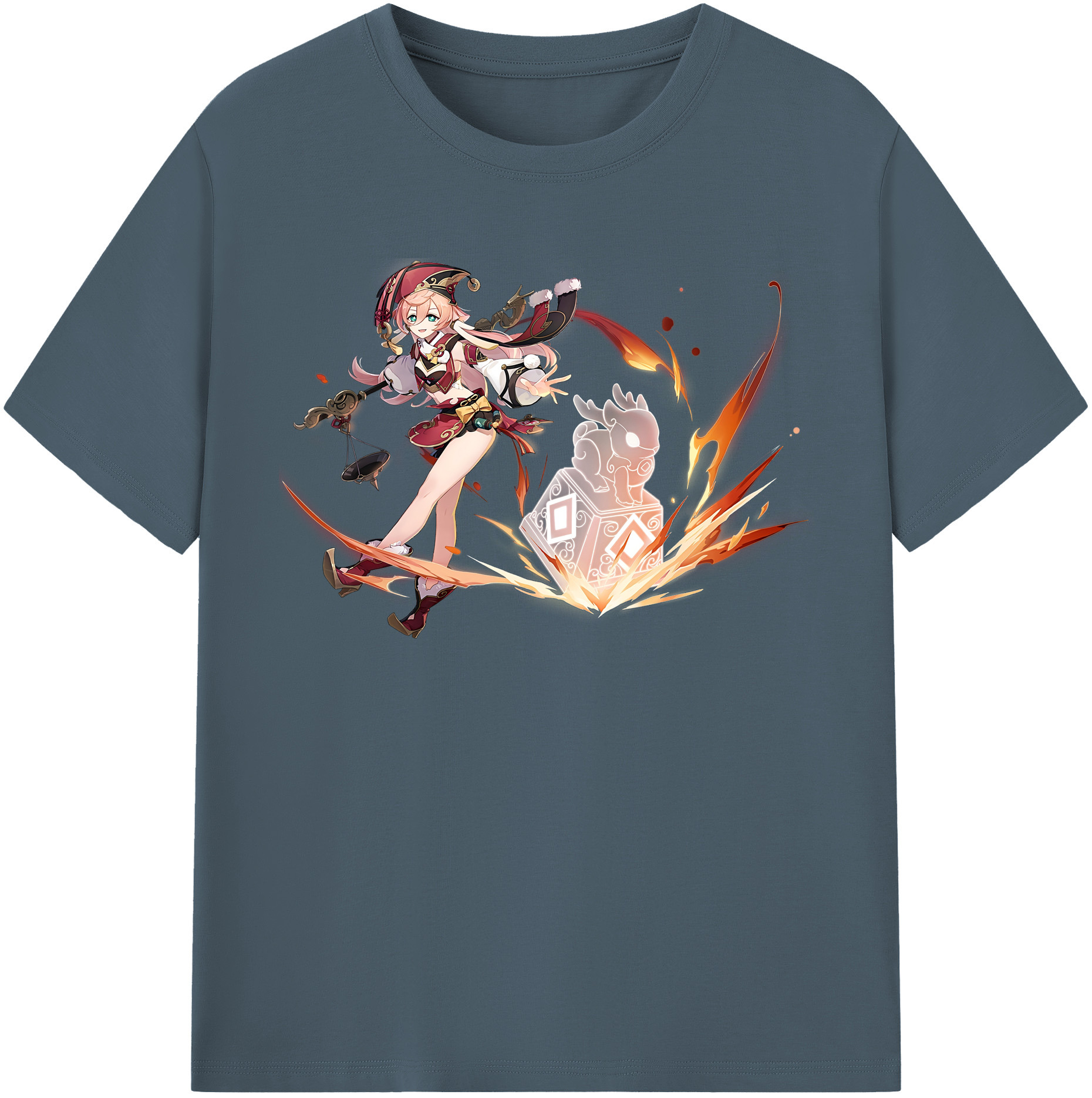げんし神 ヤンフェイ genshin Yanfei 綿100％半袖Tシャツ（フロントプリント）